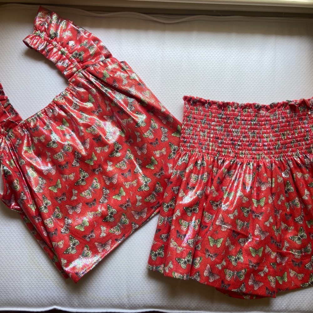 Red Two Piece Butterfly Set